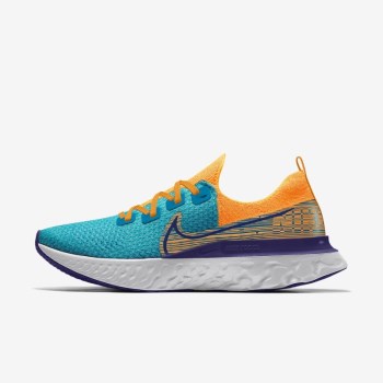 Nike React Infinity Run Flyknit By You - Férfi Túracipő - Kék/Narancssárga